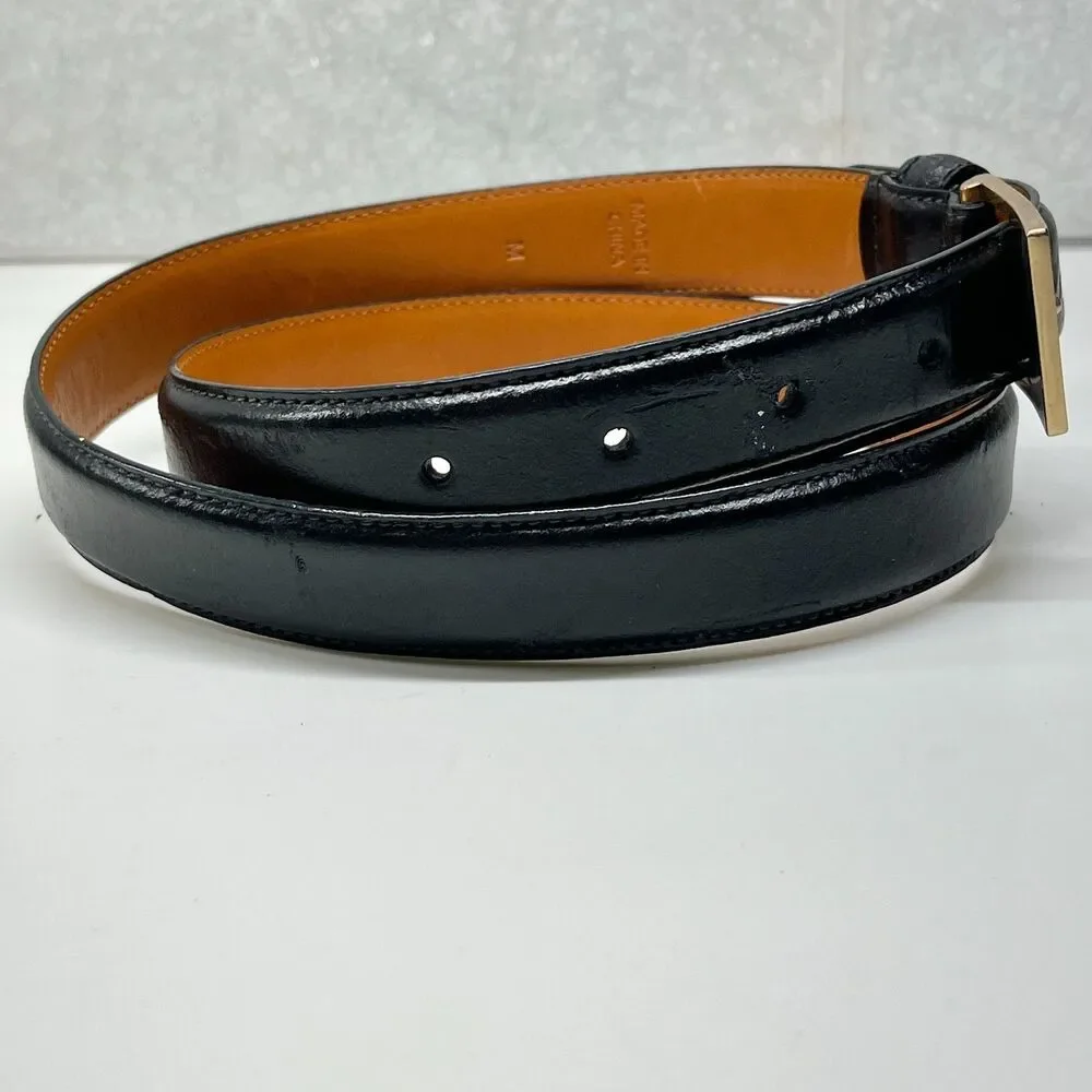 LAUREN Ralph Lauren Black Italian Leather Womens Belt Size M 1